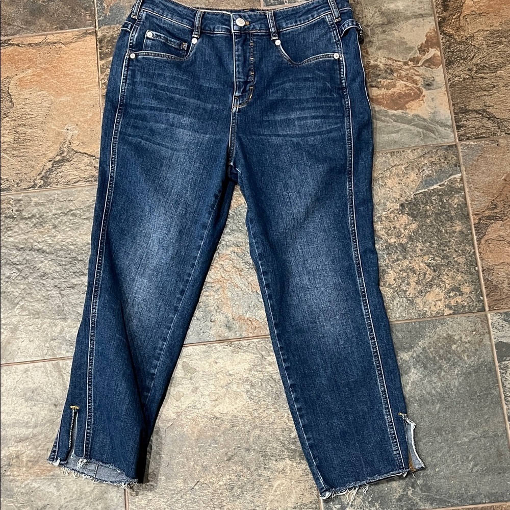 Pilcro and the Letterpress Dark Blue Cropped Jeans